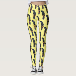 Rotgeschwänzter Rabenkakadu-Vogel-Cartoon Leggings