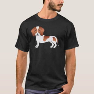 Rotgeseckte glatthaarige Dachshund-Hund-Illustrati T-Shirt