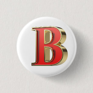 Rotglasbuchstabe B Button