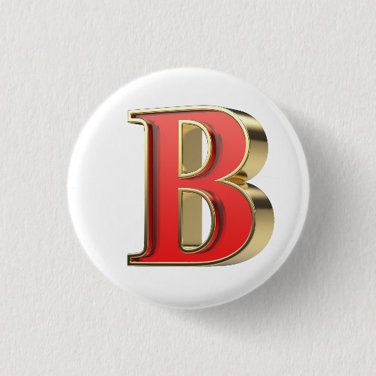 Rotglasbuchstabe B Button (Vorderseite)