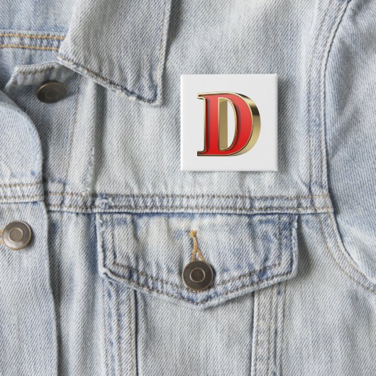 Rotglasbuchstabe D Button (Beispiel)