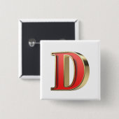 Rotglasbuchstabe D Button (Vorne & Hinten)