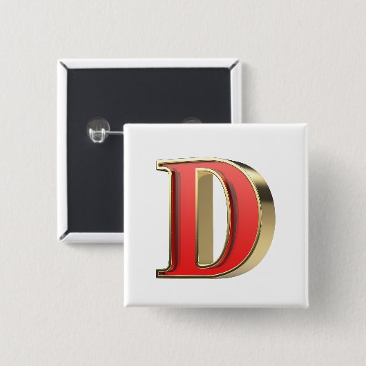 Rotglasbuchstabe D Button (Vorne & Hinten)