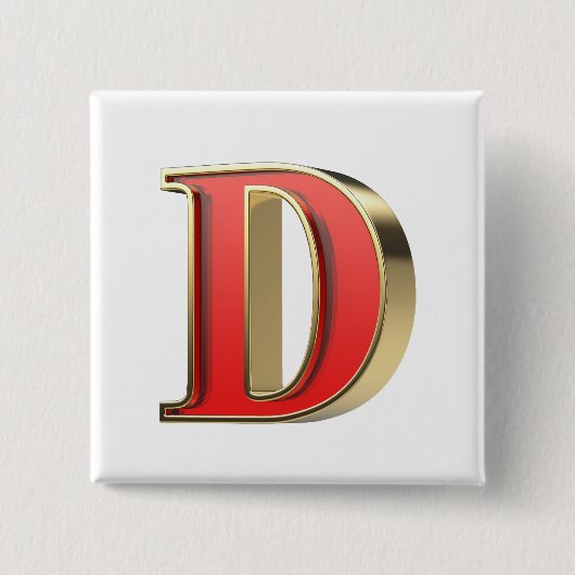 Rotglasbuchstabe D Button (Vorderseite)