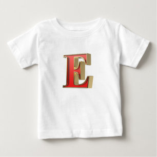 Rotglasbuchstabe E Baby T-shirt