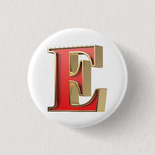 Rotglasbuchstabe E Button (Vorderseite)