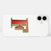 Rotglasbuchstabe F Case-Mate iPhone Hülle (Rückseite (Horizontal))