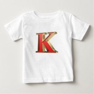 Rotglasbuchstabe K Baby T-shirt