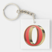 Rotglasbuchstabe O Schlüsselanhänger (Vorderseite)
