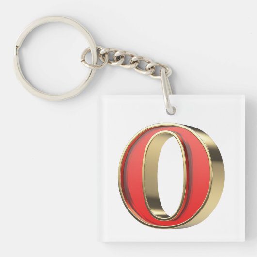 Rotglasbuchstabe O Schlüsselanhänger (Vorderseite)
