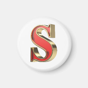 Rotglasbuchstabe S Magnet