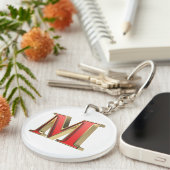 Rotglasbuchstabe Schlüsselanhänger (Vorderseite rechts)