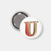 Rotglasbuchstabe U Magnet (Vorderseite/Rückseite)