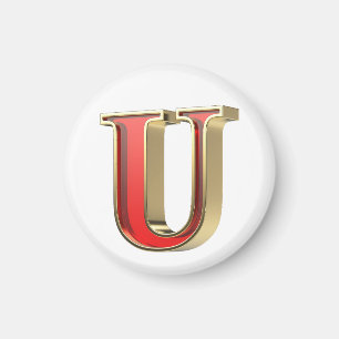 Rotglasbuchstabe U Magnet