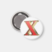 Rotglasbuchstabe X Magnet (Vorderseite/Rückseite)