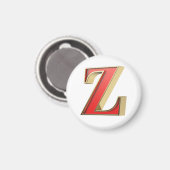Rotglasbuchstabe Z Magnet (Vorderseite/Rückseite)