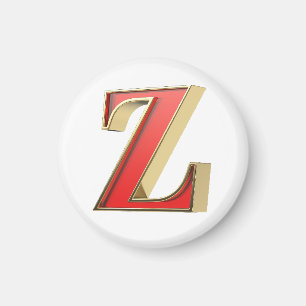 Rotglasbuchstabe Z Magnet