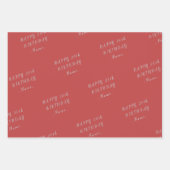 Rotglücklicher Geburtstag Geschenkpapier Set (Vorderseite 3)