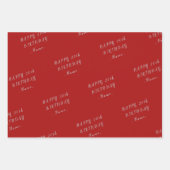 Rotglücklicher Geburtstag Geschenkpapier Set (Vorderseite 2)