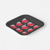 Rotglühende Herzen, Valentinstag Pappteller (Gewinkelt)