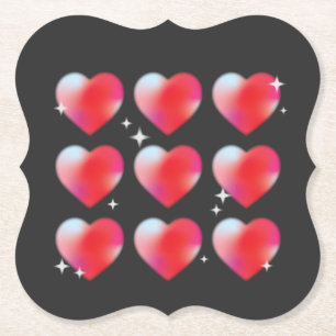 Rotglühende Herzen, Valentinstag romantisch Untersetzer