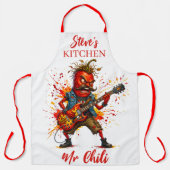 Rotglühender Herr Chili Rockstar Schürze (Vorderseite)