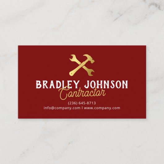 Rotgold Bau QR-Code Visitenkarte (Vorderseite)