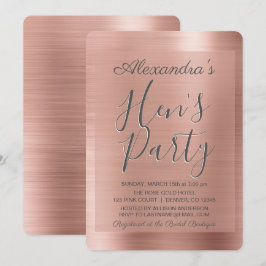 Rotgold | Blush Pink Girly Hen's Party Einladung