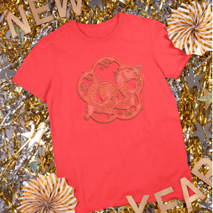 Rotgold Chinesisches Neujahr Drache Chinesischer Z T-Shirt