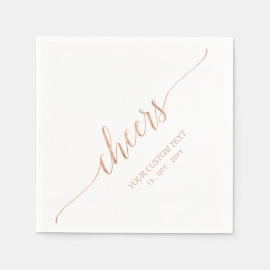 Rotgold | Elegante stilvolle Briefing Cheers Event Serviette (Vorderseite)