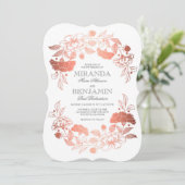 Rotgold | Elegante und einfache Hochzeit Einladung (Stehend Vorderseite)