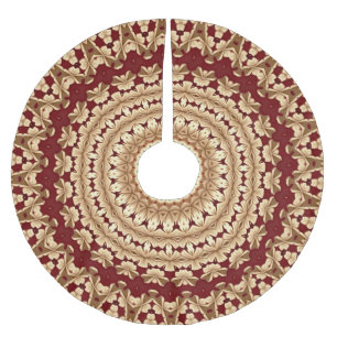 Rotgold-Feiertags-Weihnachtsrock Polyester Weihnachtsbaumdecke