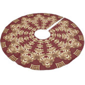 Rotgold-Feiertags-Weihnachtsrock Polyester Weihnachtsbaumdecke (Schrägansicht)