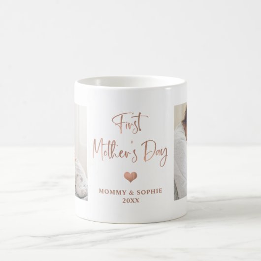 Rotgold | Foto Script Erster Muttertag Kaffeetasse (Mittel)