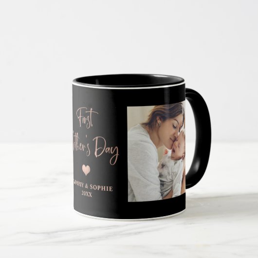 Rotgold | Foto Script Erster Muttertag Tasse (VorderseiteRechts)