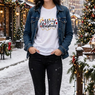 Rotgold Frohe Weihnachten Tri-Blend Shirt