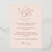 Rotgold | Hochzeitstisch Danke Folieneinladung (Vorderseite)