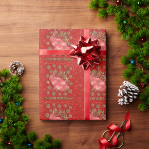 Rotgold Jahr des Hasen Chinesisches Neujahrsgesche Geschenkpapier