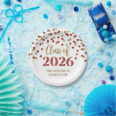 Rotgold Konfetti Abitur 2026 Pappteller (Party)