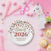 Rotgold Konfetti Abitur 2026 Pappteller (Party)