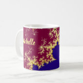 Rotgold-Mandelbrot-Fraktal Kaffeetasse (Vorderseite Links)