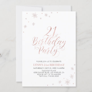 Rotgold | Moderne Typografie 21. Geburtstag Party Einladung
