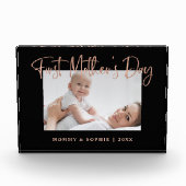 Rotgold| Modernes Drehbuch Erster Muttertag Fotoblock (Vorderseite)