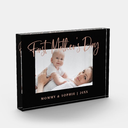 Rotgold| Modernes Drehbuch Erster Muttertag Fotoblock (Links)