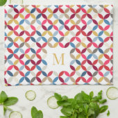 Rotgold-Monogramm Geschirrtuch (Gefaltet)