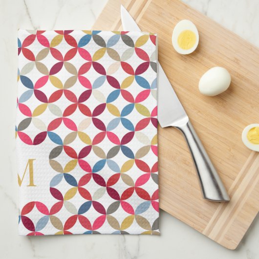 Rotgold-Monogramm Geschirrtuch (Viertel Falte)