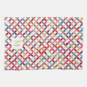 Rotgold-Monogramm Geschirrtuch (Horizontal)