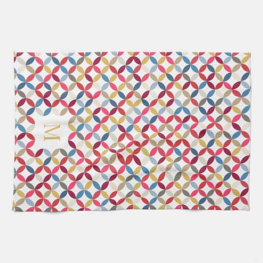 Rotgold-Monogramm Geschirrtuch (Horizontal)