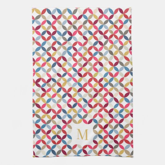 Rotgold-Monogramm Geschirrtuch (Vertikal)