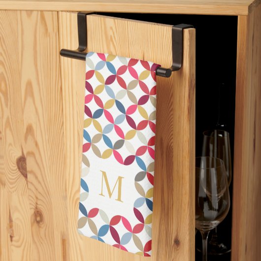 Rotgold-Monogramm Geschirrtuch (Drittel gefaltet)